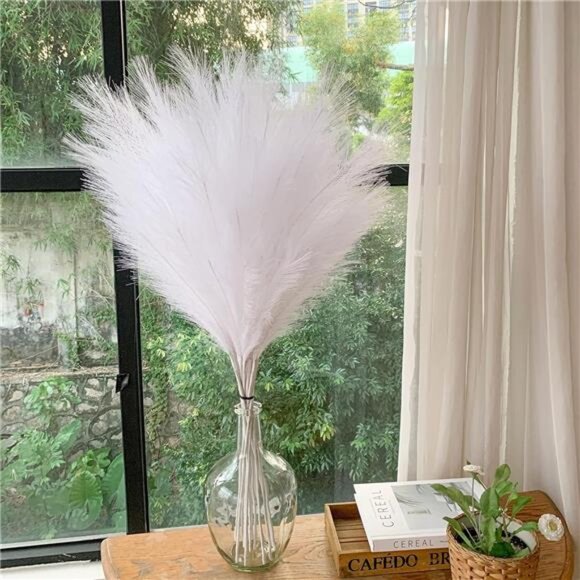 Faux Pampas Grass, 9 PCS 37''/3.1FT Tall Fluffy Fake Pompas Floral, Large - Picture 4 of 8